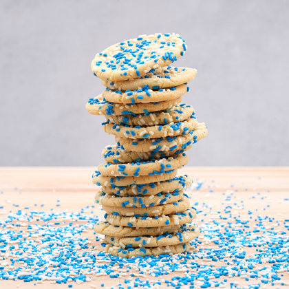 Blue and White Sprinkle Sugar Cookies