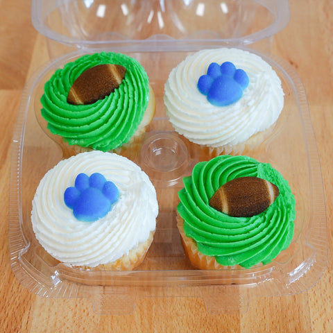 4-Pack Football Cupcakes
