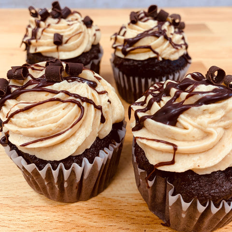 Peanut Butter Chocolate Ganache Cupcakes, 4-Pack